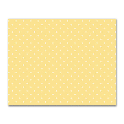 Yellow Cotton Sateen Fabric with Off-White Hand-painted Swizzle Motif Print | FACS-1381-172