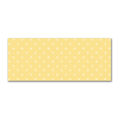 Yellow Cotton Sateen Fabric with Off-White Hand-painted Swizzle Motif Print | FACS-1381-172