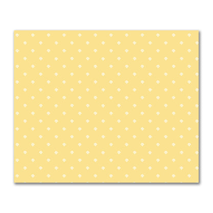 Yellow Cotton Sateen Fabric with Off-White Hand-painted Swizzle Motif Print | FACS-1381-172