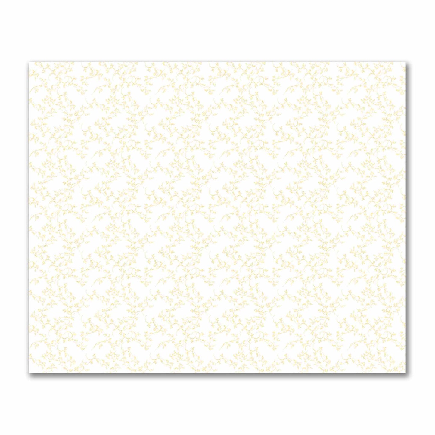 Off-White Cotton Sateen Fabric with Yellow Hand-painted Vine Print | FACS-1381-181