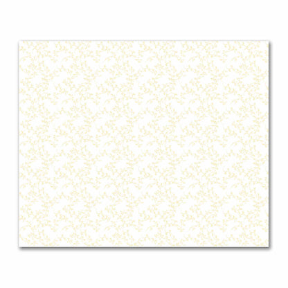 Off-White Cotton Sateen Fabric with Yellow Hand-painted Vine Print | FACS-1381-181