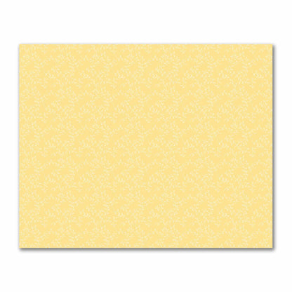 Yellow Cotton Sateen Fabric with Off-White Vine Print  | FACS-1381-182