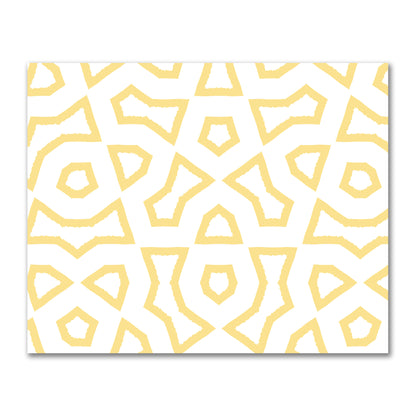 Off-White Cotton Sateen Fabric with Bold Yellow Graphic  | FACS-1381-391