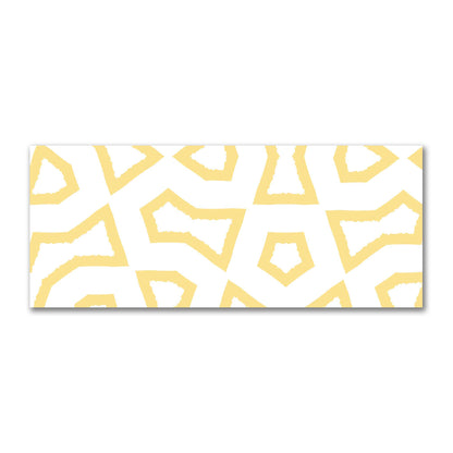 Off-White Cotton Sateen Fabric with Bold Yellow Graphic  | FACS-1381-391