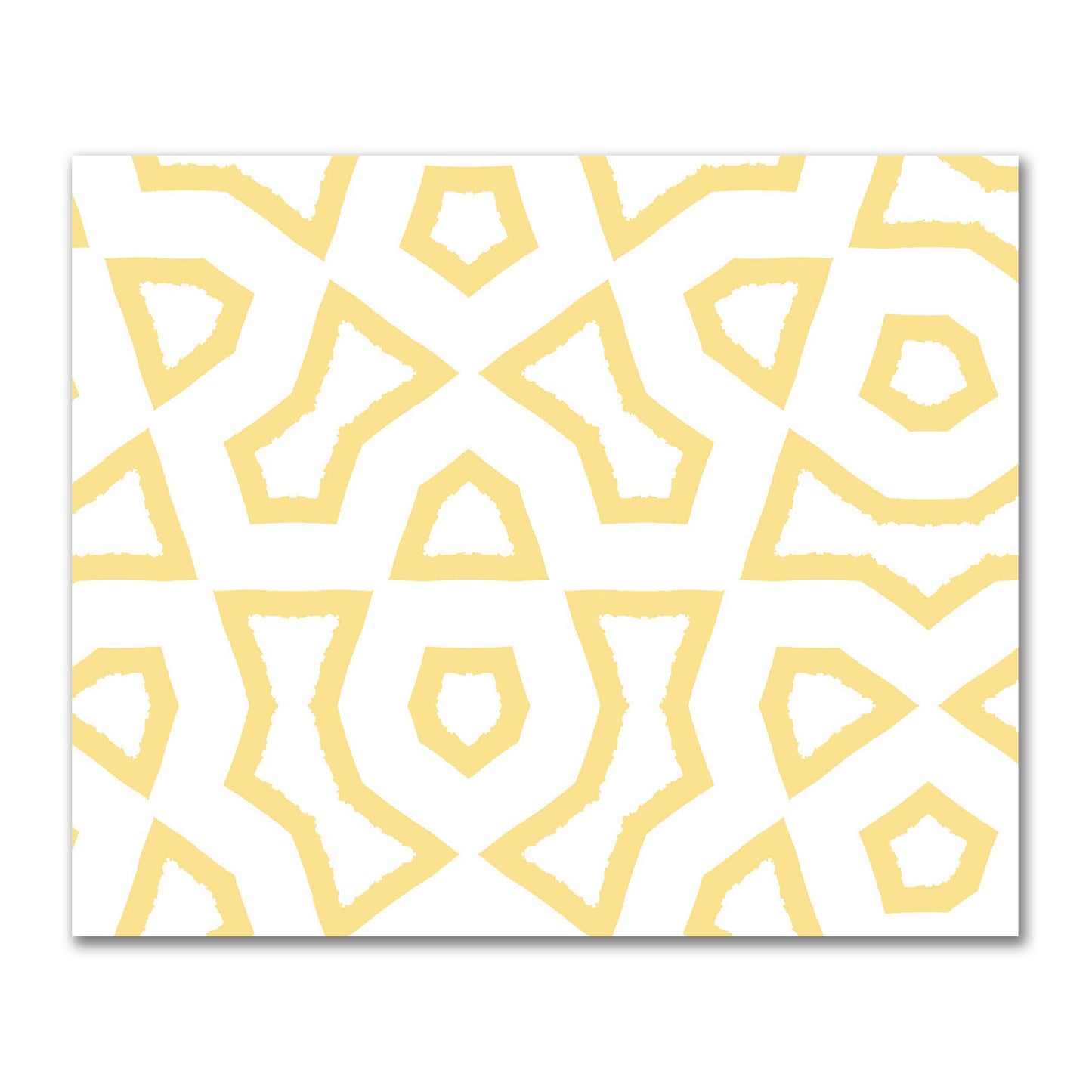 Off-White Cotton Sateen Fabric with Bold Yellow Graphic  | FACS-1381-391