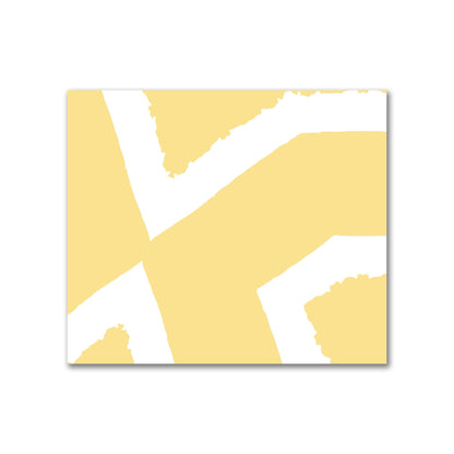 Yellow Cotton Sateen Fabric with Bold Off-White Graphic  | FACS-1381-392