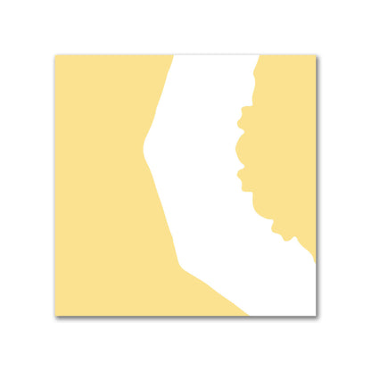 Yellow Cotton Sateen Fabric with Bold Off-White Graphic  | FACS-1381-392