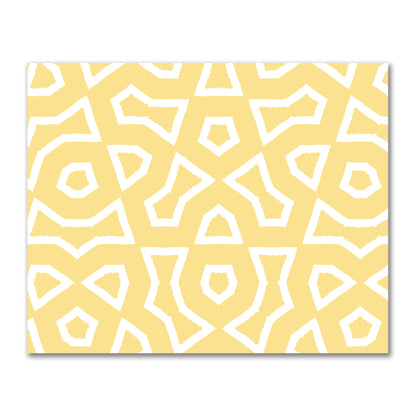 Yellow Cotton Sateen Fabric with Bold Off-White Graphic  | FACS-1381-392
