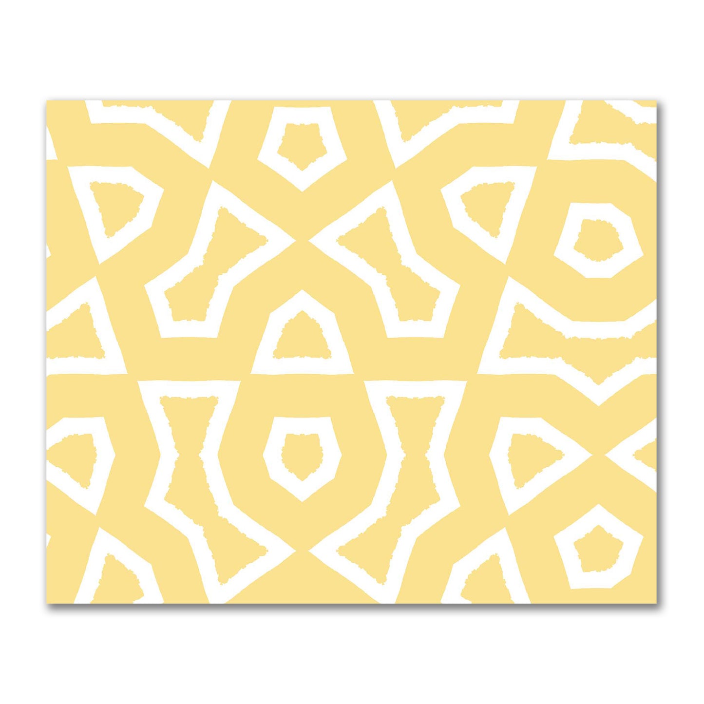 Yellow Cotton Sateen Fabric with Bold Off-White Graphic  | FACS-1381-392