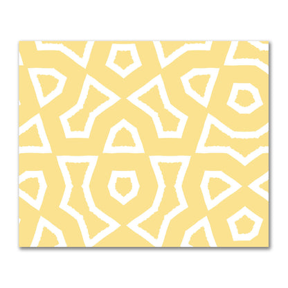 Yellow Cotton Sateen Fabric with Bold Off-White Graphic  | FACS-1381-392