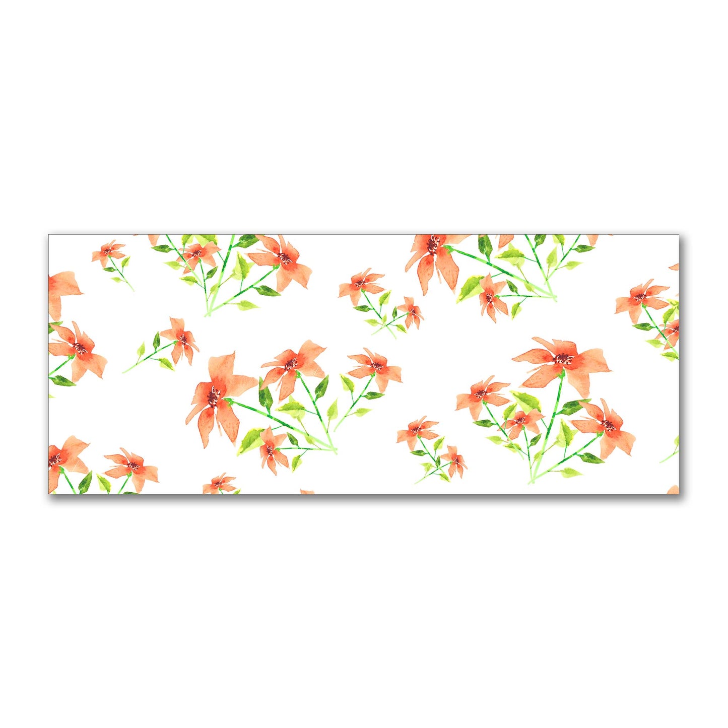 Cotton Sateen Fabric with Hand-painted Red Watercolor Floral Print, FACS-1384
