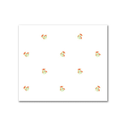 Cotton Sateen Fabric with Hand-painted Small Red Watercolor Floral Pattern Print, FACS-1386