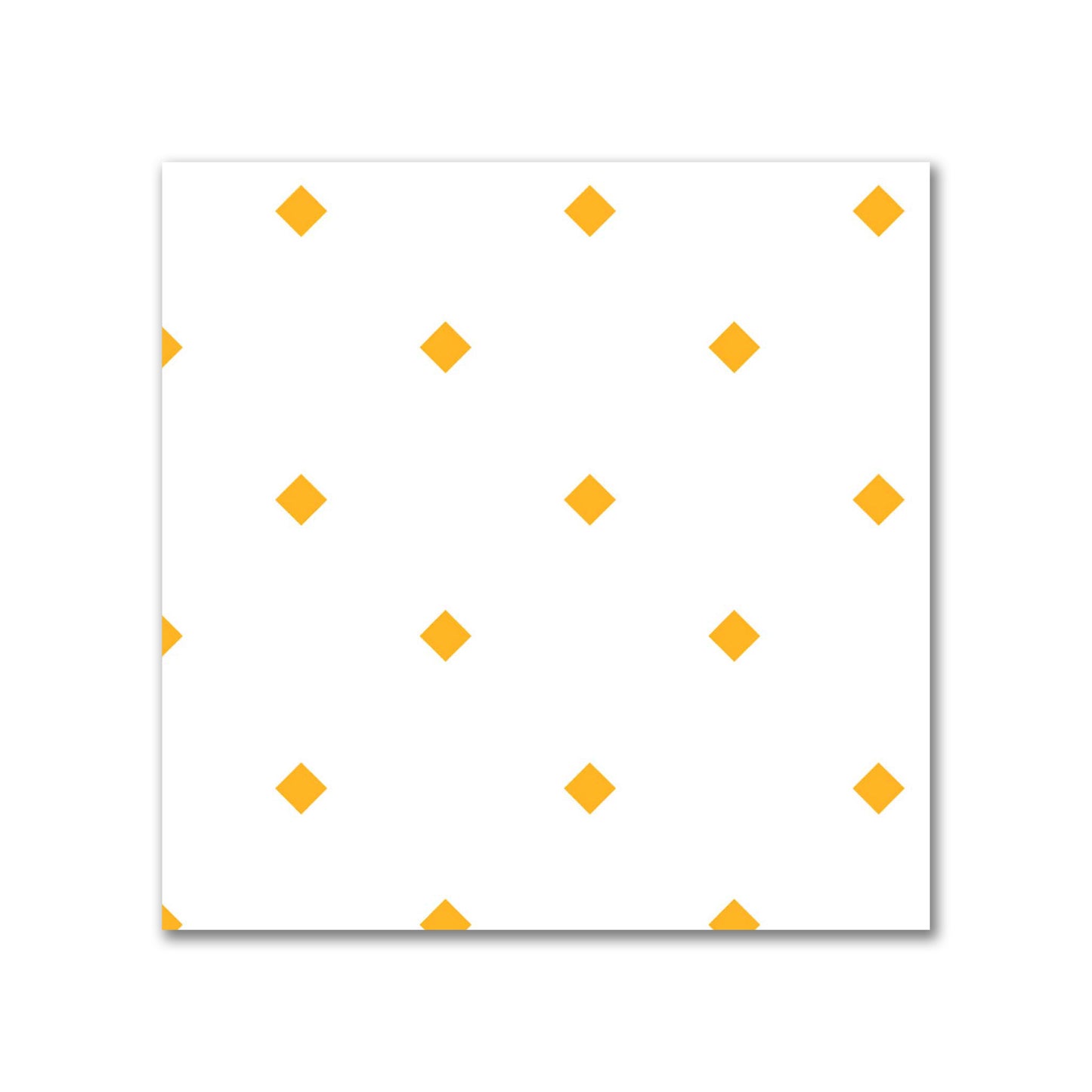 Off-White Cotton Sateen Fabric with Yellow-Orange Diamonds, FACS-1390-101