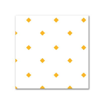 Off-White Cotton Sateen Fabric with Yellow-Orange Diamonds, FACS-1390-101