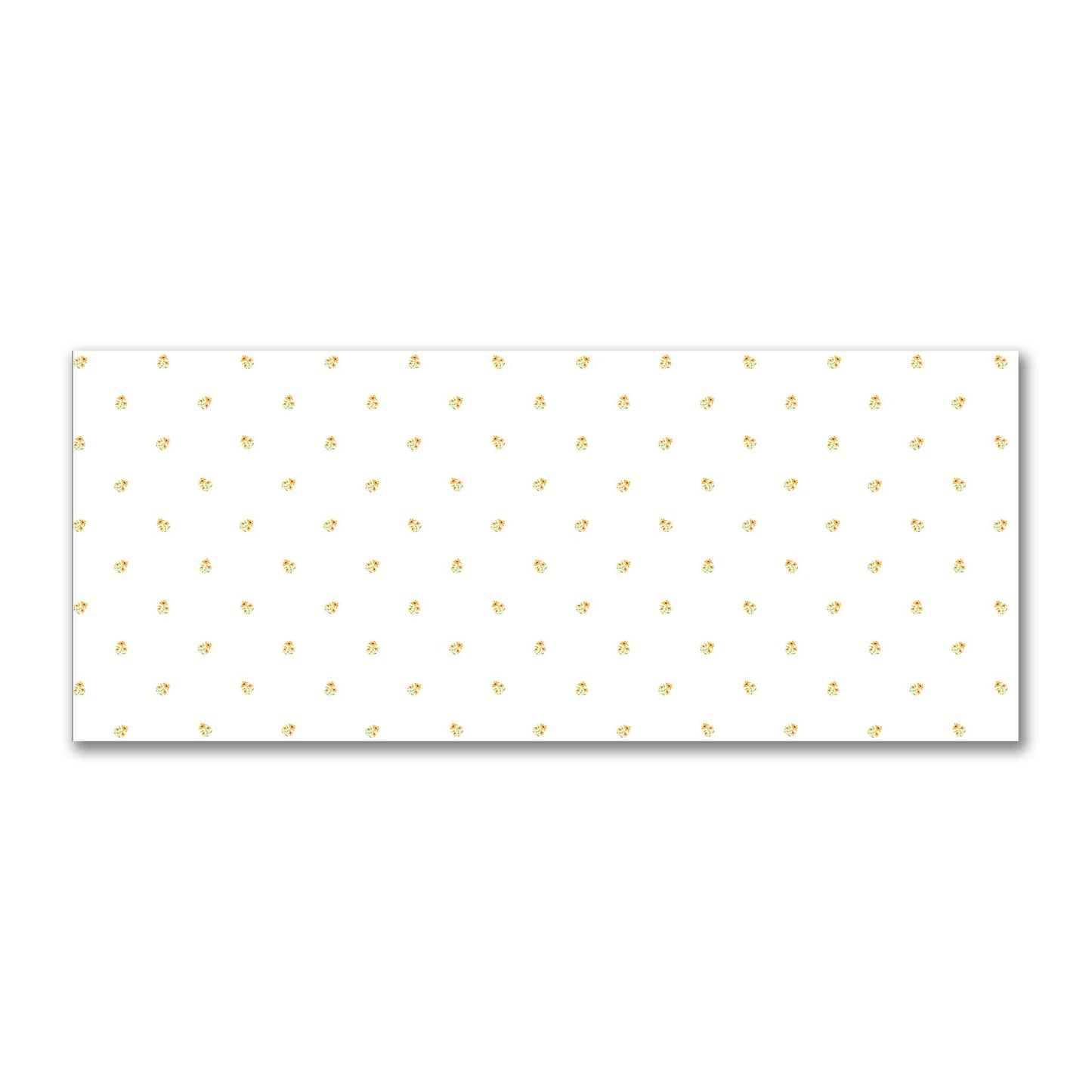 Cotton Sateen Fabric with Hand-painted Small Yellow-Orange Watercolor Floral Pattern Print, FACS-1396