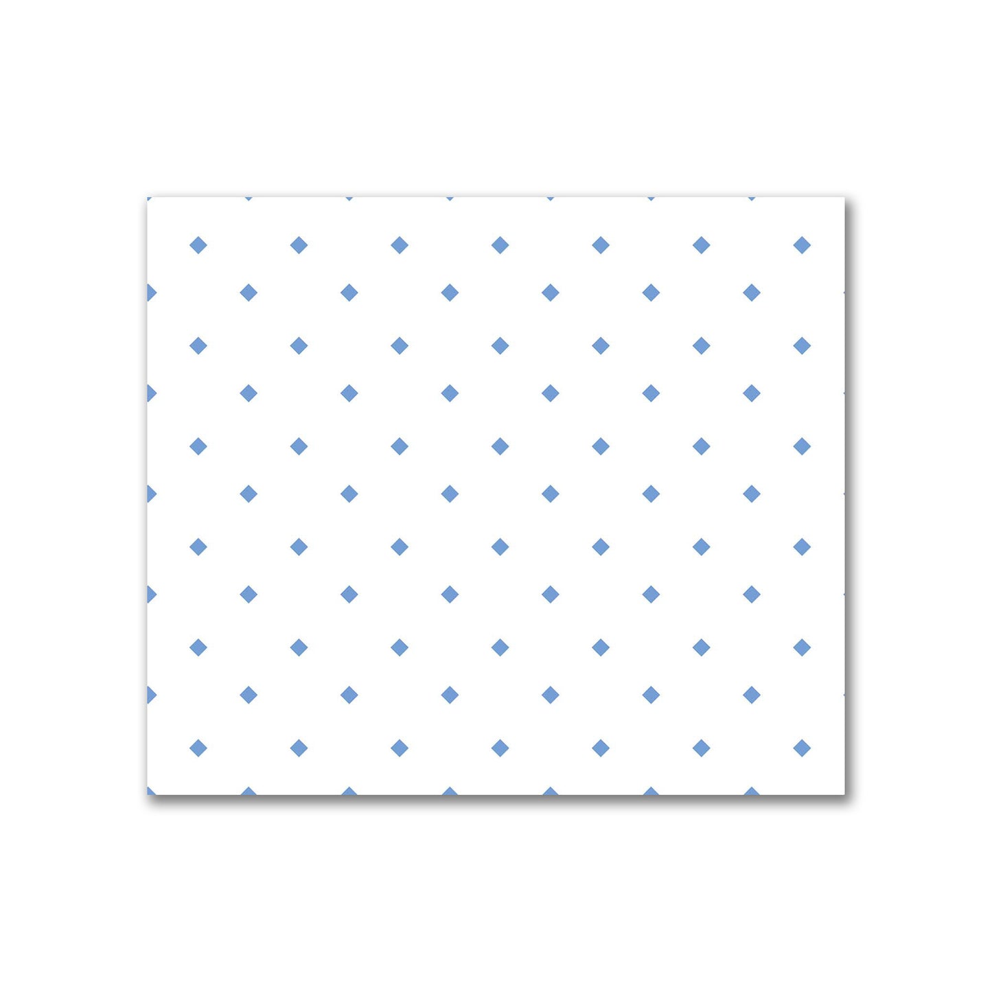 Off-White Cotton Sateen Fabric with Blue Diamonds, FACS-1400-101