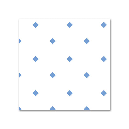 Off-White Cotton Sateen Fabric with Blue Diamonds, FACS-1400-101