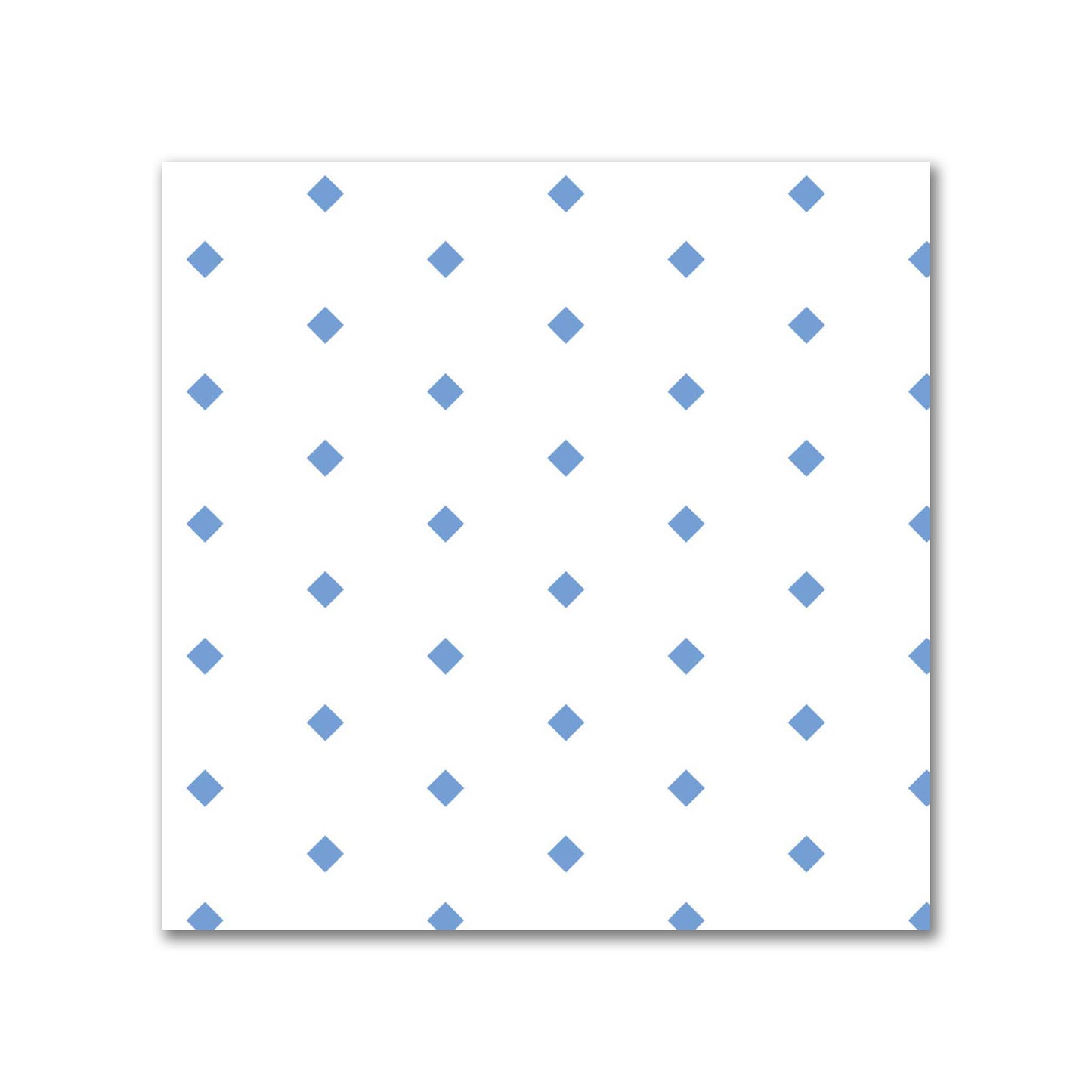Off-White Cotton Sateen Fabric with Fine Blue Diamonds, FACS-1400-111