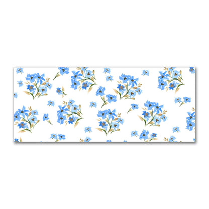 Cotton Sateen Fabric with Hand-painted Blue Watercolor Floral Print, FACS-1404