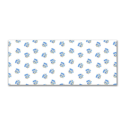 Cotton Sateen Fabric with Hand-painted Blue Watercolor Floral Pattern Print, FACS-1405