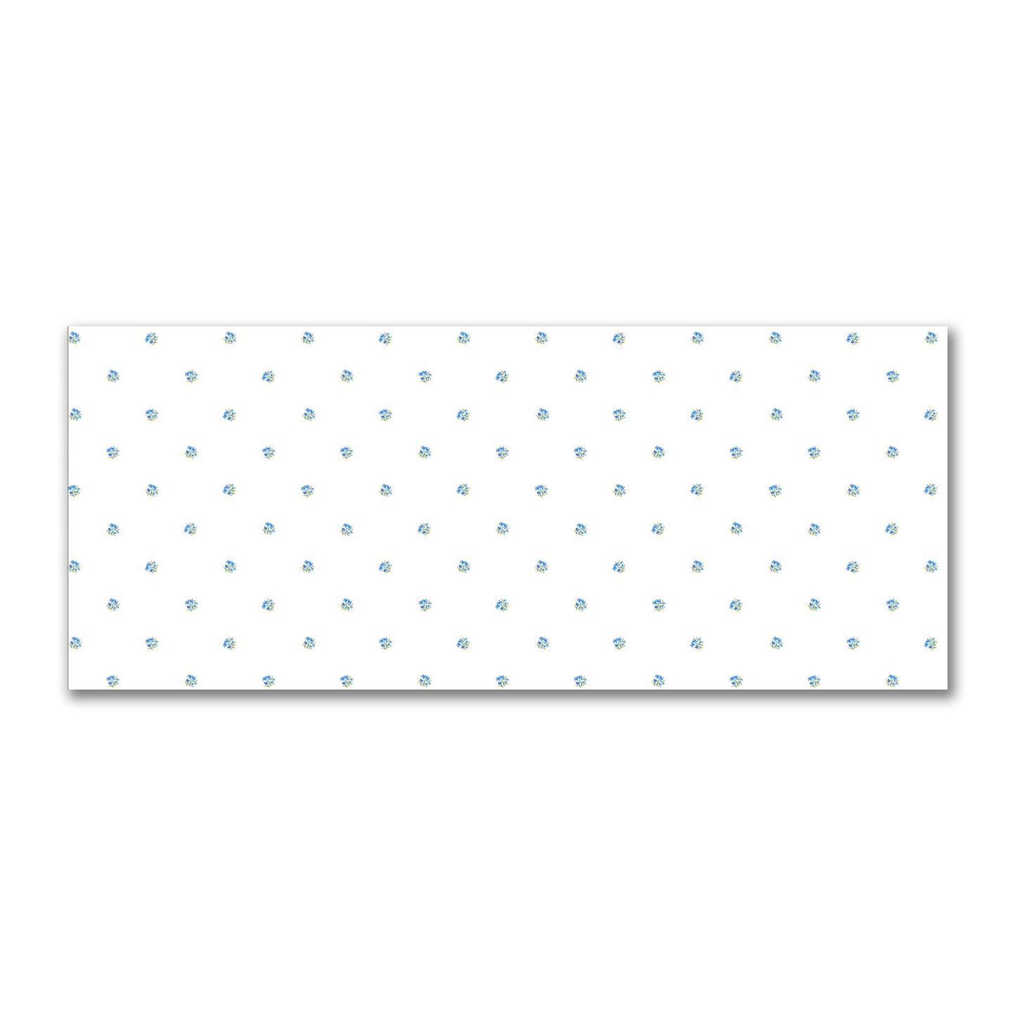Cotton Sateen Fabric with Hand-painted Small Blue Watercolor Floral Pattern Print, FACS-1406