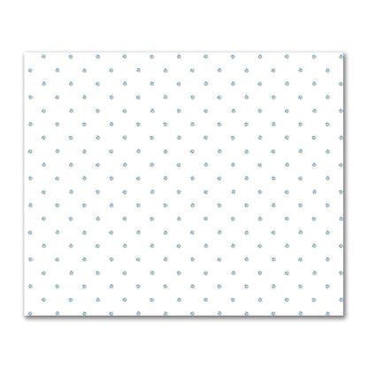 Cotton Sateen Fabric with Hand-painted Small Blue Watercolor Floral Pattern Print, FACS-1406