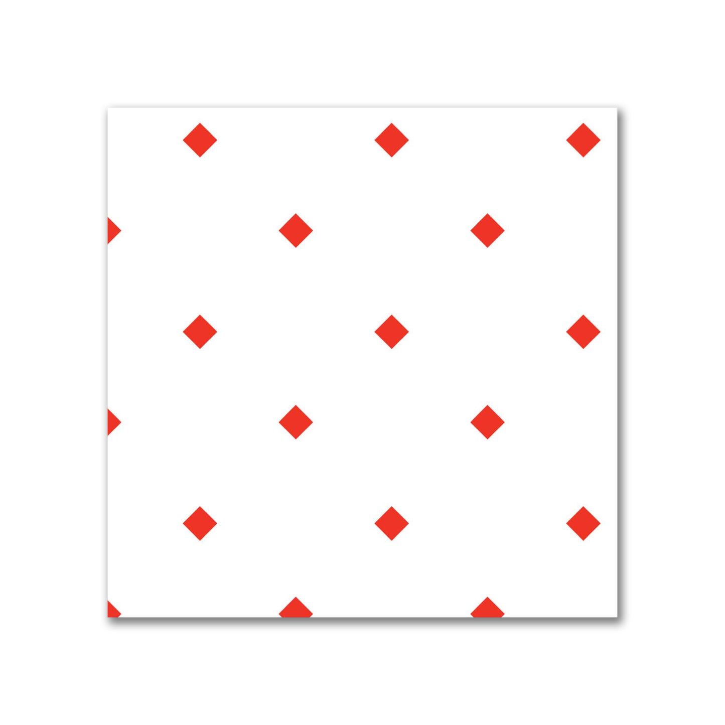 Off-White Cotton Sateen Fabric with Red Diamonds, FACS-1410-101