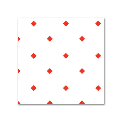 Off-White Cotton Sateen Fabric with Red Diamonds, FACS-1410-101
