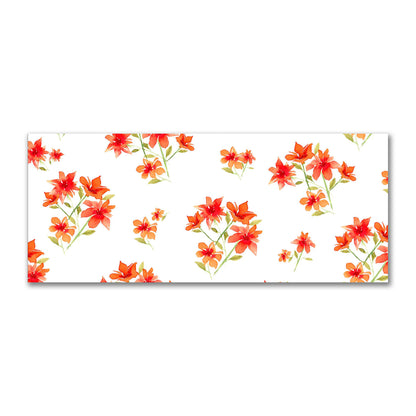 Cotton Sateen Fabric with Hand-painted Red Watercolor Floral Print, FACS-1414