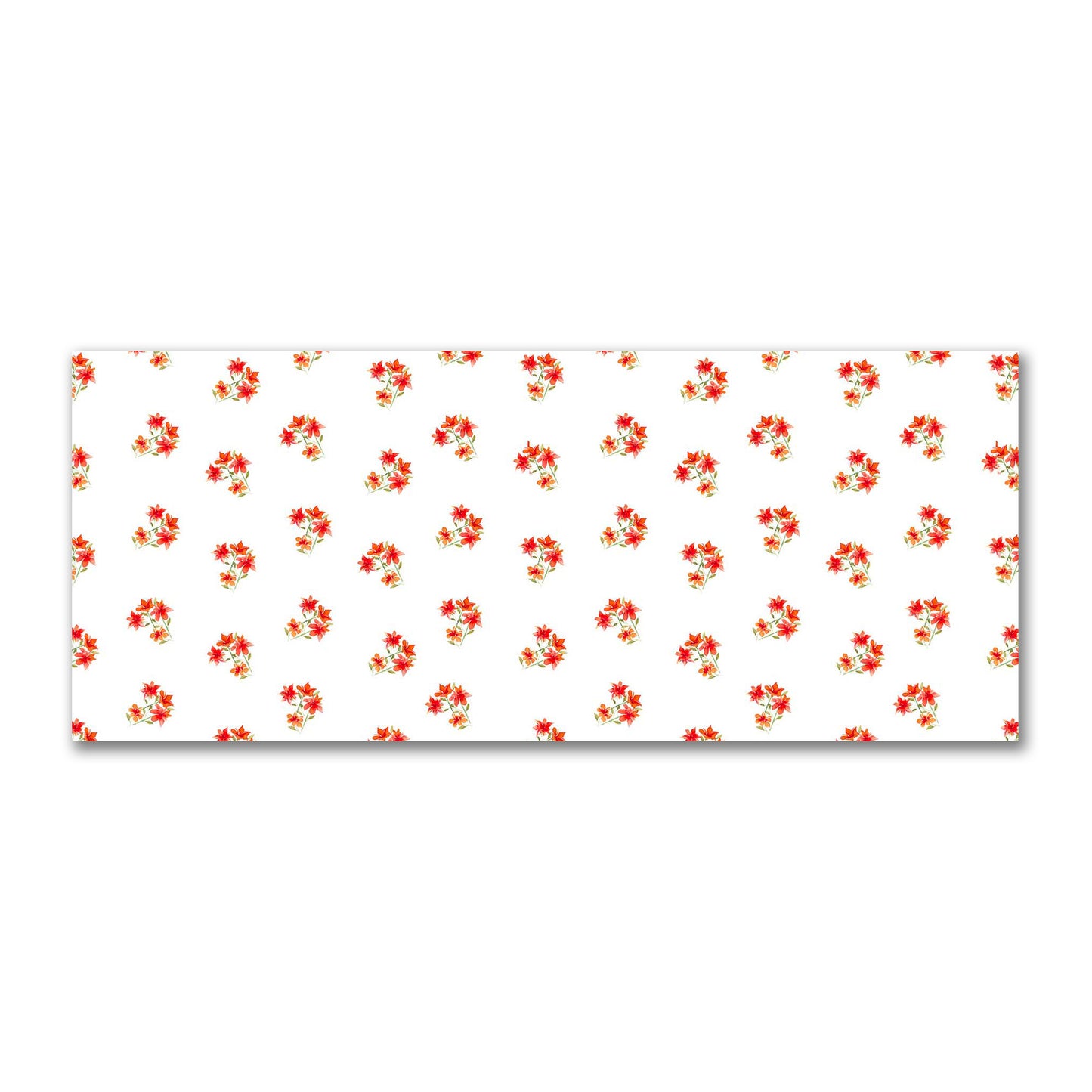 Cotton Sateen Fabric with Hand-painted Red Watercolor Floral Pattern Print, FACS-1415