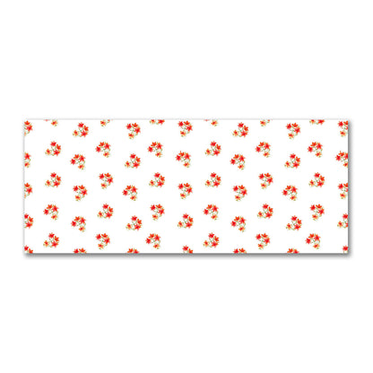 Cotton Sateen Fabric with Hand-painted Red Watercolor Floral Pattern Print, FACS-1415