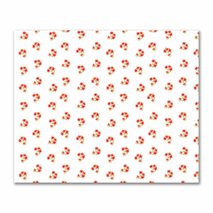 Cotton Sateen Fabric with Hand-painted Red Watercolor Floral Pattern Print, FACS-1415