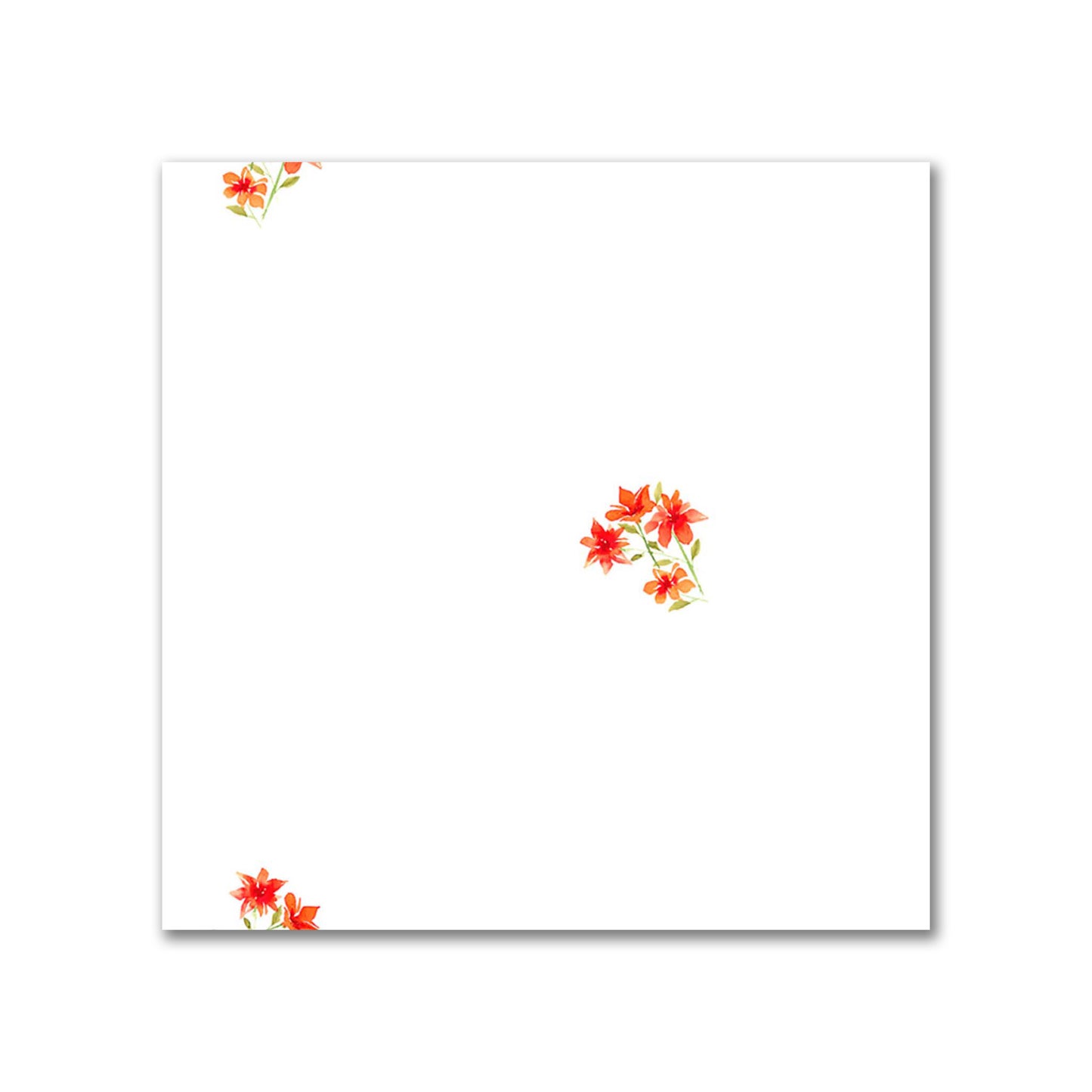 Cotton Sateen Fabric with Hand-painted Small Red Watercolor Floral Pattern Print, FACS-1416
