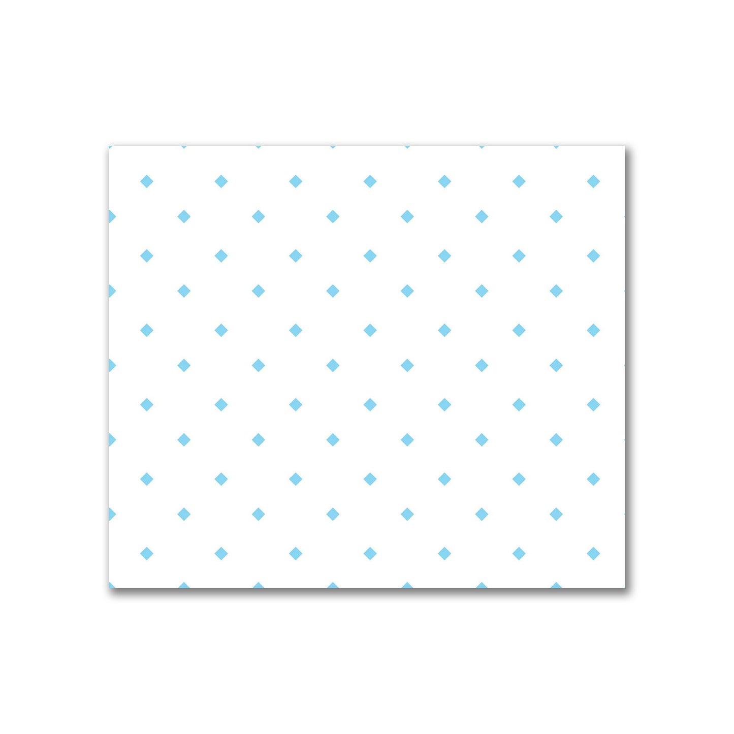 Off-White Cotton Sateen Fabric with Blue Diamonds, FACS-1430-101
