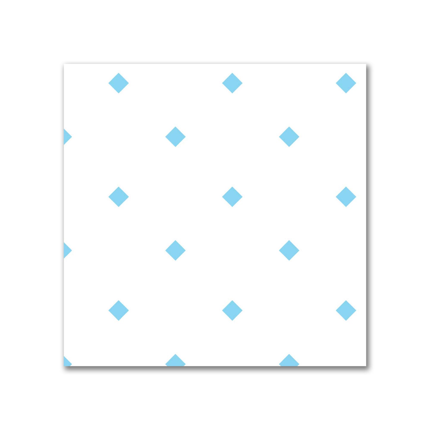 Off-White Cotton Sateen Fabric with Blue Diamonds, FACS-1430-101