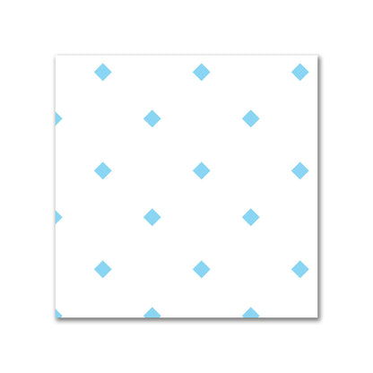 Off-White Cotton Sateen Fabric with Blue Diamonds, FACS-1430-101