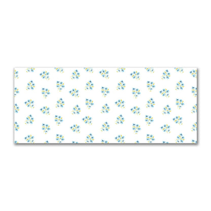 Cotton Sateen Fabric with Hand-painted Blue Watercolor Floral Pattern Print, FACS-1435