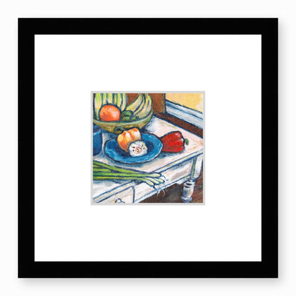 Framed Fine Art Print, Faux Mat - 12x12 inches | Still Life in Acrylic, FMS-1000-1101, Prints, Fine art, Black Frame, 30 x 30 cm ,12 x 12 inches