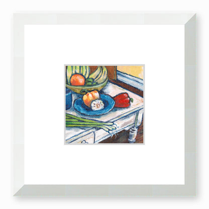 Framed Fine Art Print, Faux Mat - 12x12 inches | Still Life in Acrylic, FMS-1000-1101, Prints, Fine art, White Frame, 30 x 30 cm ,12 x 12 inches