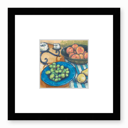 Framed Fine Art Print, Faux Mat - 12x12 inches | Still Life in Acrylic, FMS-1000-1103, Prints, Fine art, Black Frame, 30 x 30 cm ,12 x 12 inches