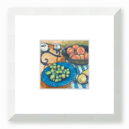 Framed Fine Art Print, Faux Mat - 12x12 inches | Still Life in Acrylic, FMS-1000-1103, Prints, Fine art, White Frame, 30 x 30 cm ,12 x 12 inches