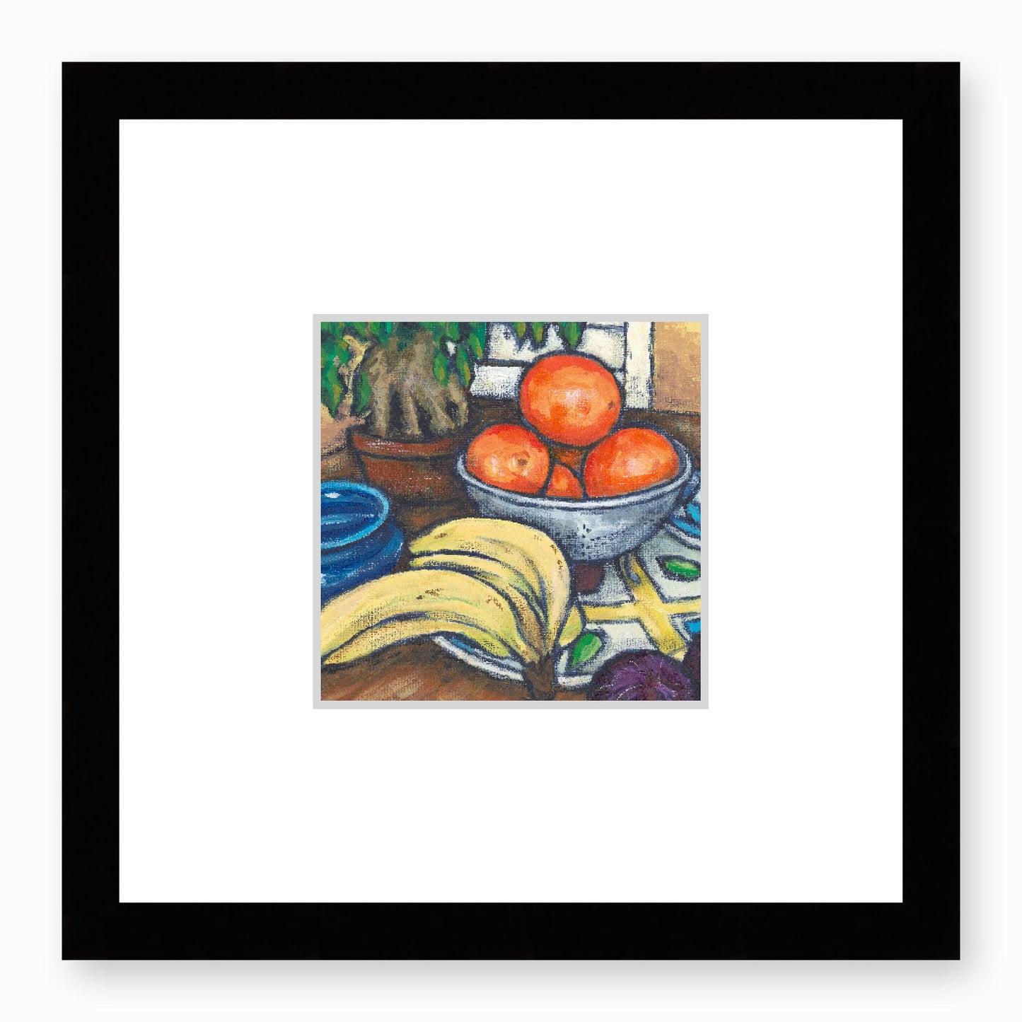 Framed Fine Art Print, Faux Mat - 12x12 inches | Still Life in Acrylic, FMS-1000-1104, Prints, Fine art, Black Frame, 30 x 30 cm ,12 x 12 inches