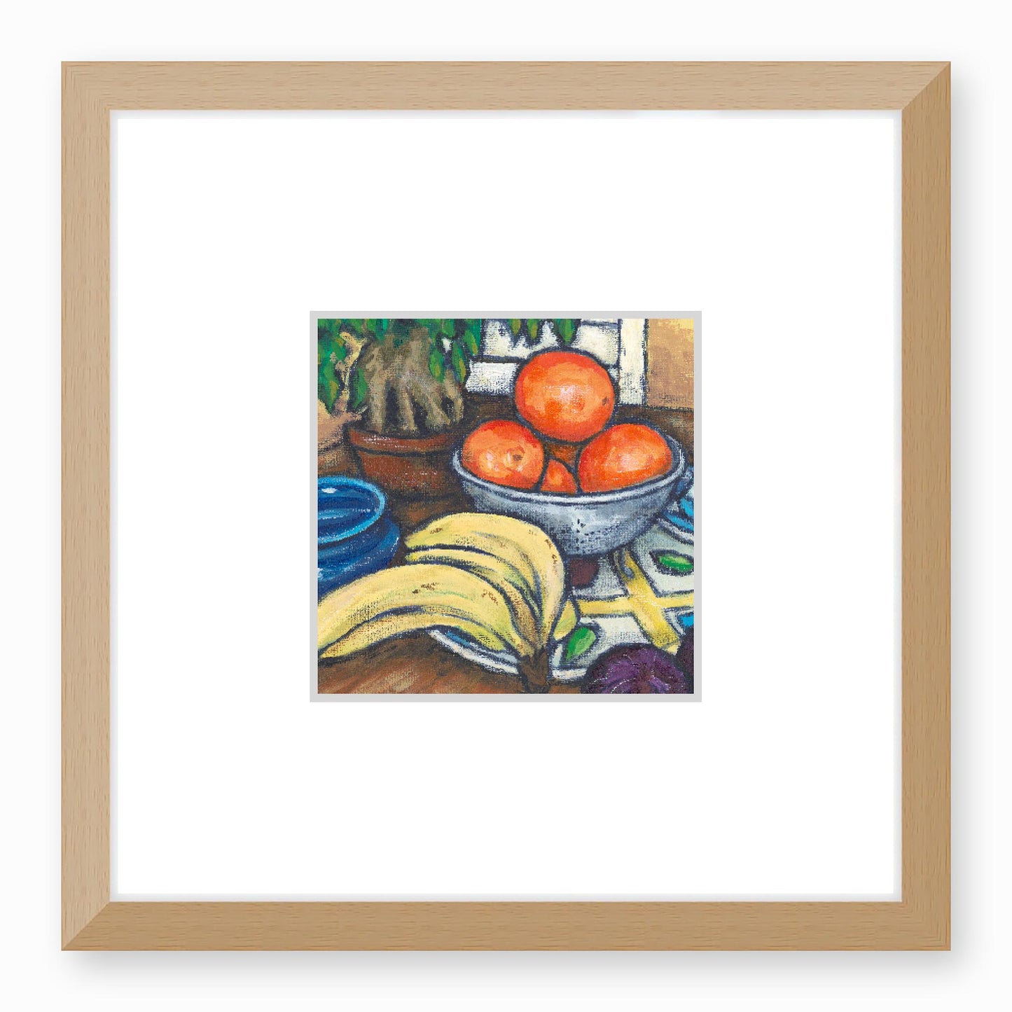 Framed Fine Art Print, Faux Mat - 12x12 inches | Still Life in Acrylic, FMS-1000-1104, Prints, Fine art, Natural Frame, 30 x 30 cm ,12 x 12 inches