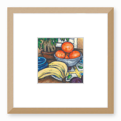 Framed Fine Art Print, Faux Mat - 12x12 inches | Still Life in Acrylic, FMS-1000-1104, Prints, Fine art, Natural Frame, 30 x 30 cm ,12 x 12 inches