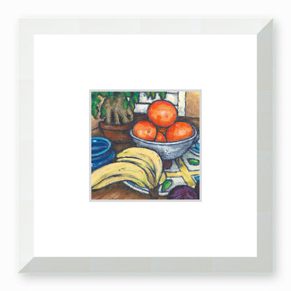 Framed Fine Art Print, Faux Mat - 12x12 inches | Still Life in Acrylic, FMS-1000-1104, Prints, Fine art, White Frame, 30 x 30 cm ,12 x 12 inches
