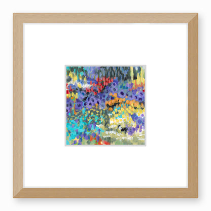 Wildflower Garden #2145 Framed Fine Art Print - Square Layout with Faux Mat Board