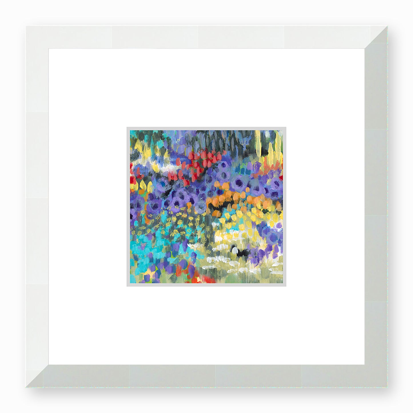 Wildflower Garden #2145 Framed Fine Art Print - Square Layout with Faux Mat Board