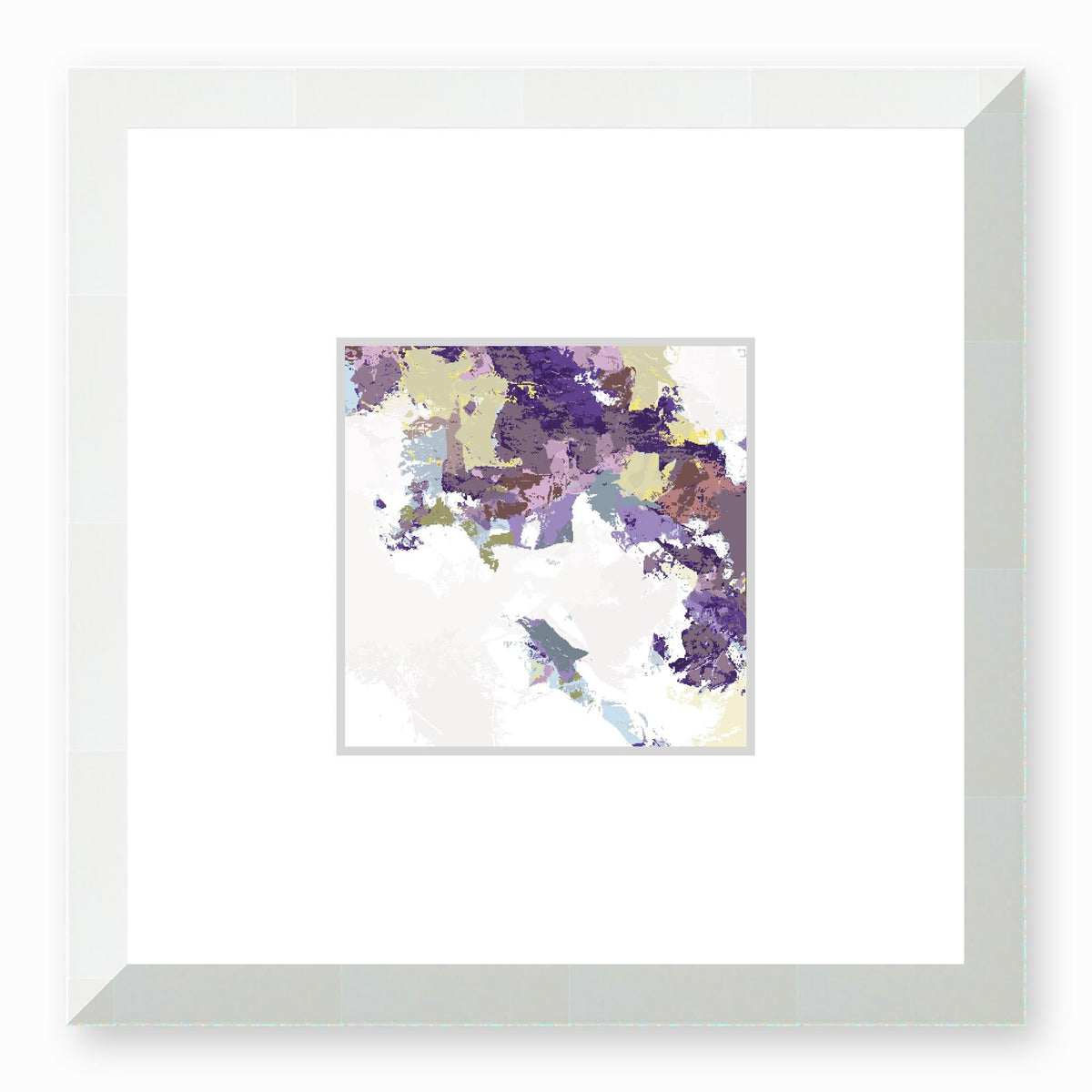 Elderberry Garden Abstract Graphic Art Print with Faux Mat Board | 30 x 30 cm / 12 x 12 inches | White Frame