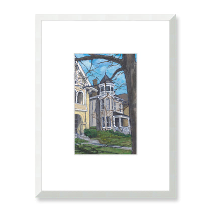 Framed Fine Art Print, Faux Mat - 18x24 inches | Historic Home in Acrylic, FMV-1000-1139, Prints, Fine art, White Frame, 45 x 60 cm ,18 x 24 inches