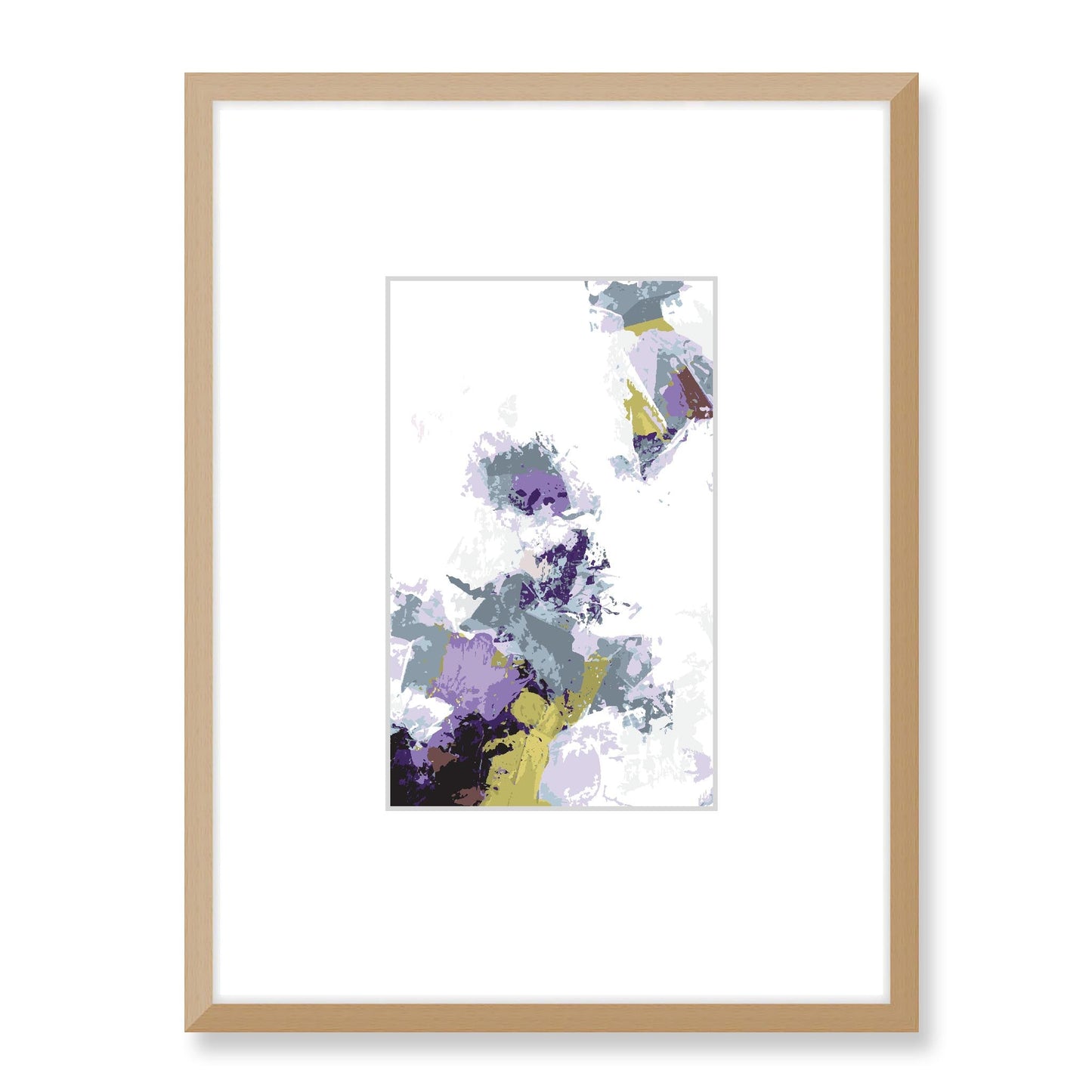 Elderberry Garden #1143-7694 Abstract Graphic Art Print - Deep Plum & Violet Modern Design, Vertical Layout with Faux Mat Board